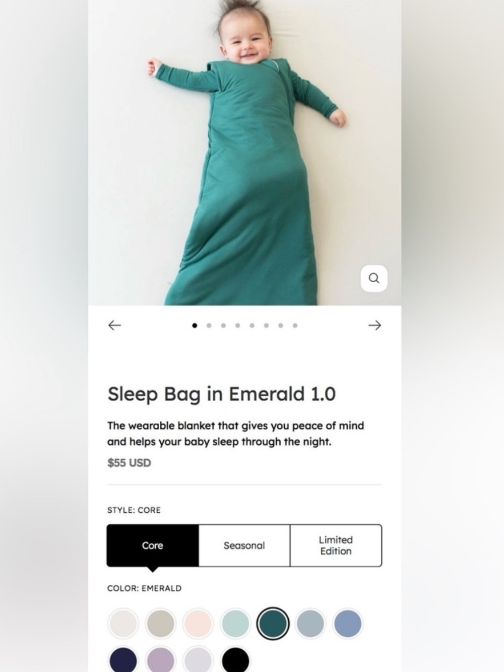 Kyte Baby Emerald Sleep Bag